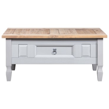 vidaXL Τραπέζι Σαλονιού Μεξικ. Στιλ Corona Γκρι 100x55x44cm Πεύκο 1 τεμ.