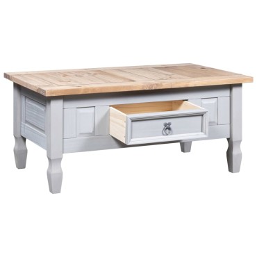 vidaXL Τραπέζι Σαλονιού Μεξικ. Στιλ Corona Γκρι 100x55x44cm Πεύκο 1 τεμ.