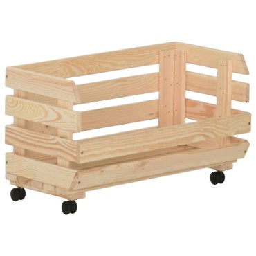 vidaXL Τρόλεϊ Λαχανικών 37x30x80cm από Μασίφ Ξύλο Πεύκου 1 τεμ.