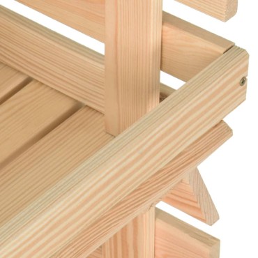 vidaXL Τρόλεϊ Λαχανικών 37x30x80cm από Μασίφ Ξύλο Πεύκου 1 τεμ.