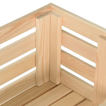 vidaXL Τρόλεϊ Λαχανικών 37x30x80cm από Μασίφ Ξύλο Πεύκου 1 τεμ.