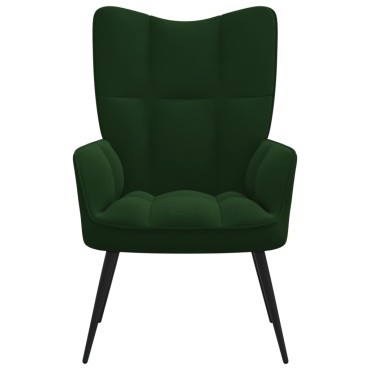 vidaXL Πολυθρόνα Relax Σκούρο Πράσινο Βελούδινη 61x70x96,5cm 1 τεμ.