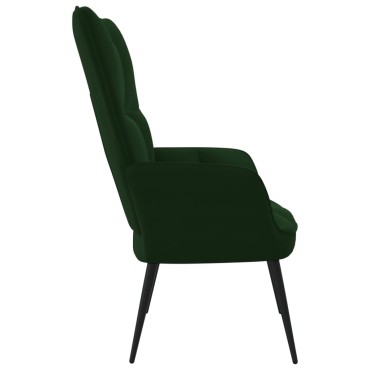 vidaXL Πολυθρόνα Relax Σκούρο Πράσινο Βελούδινη 61x70x96,5cm 1 τεμ.