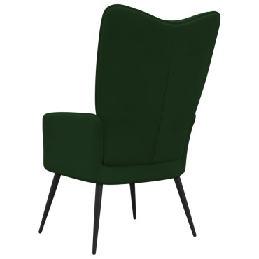 vidaXL Πολυθρόνα Relax Σκούρο Πράσινο Βελούδινη 61x70x96,5cm 1 τεμ.