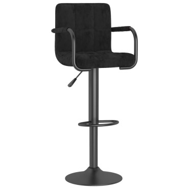 vidaXL Σκαμπό Μπαρ 2 τεμ. Μαύρα Βελούδινα 48x47x(90-111)cm