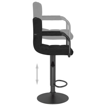 vidaXL Σκαμπό Μπαρ 2 τεμ. Μαύρα Βελούδινα 48x47x(90-111)cm