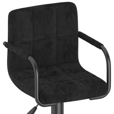 vidaXL Σκαμπό Μπαρ 2 τεμ. Μαύρα Βελούδινα 48x47x(90-111)cm