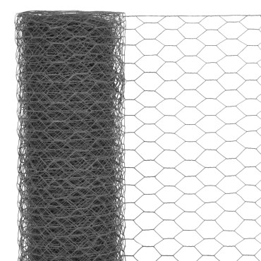 vidaXL Συρματόπλεγμα Κοτετσόσυρμα Γκρι 25x0,5 μ. Ατσάλι Επικάλυψη PVC 25x0,5 μ. (ΜxΥ)</li><li>Μήκος πλέγματος: 36 χιλ.</li><li>Διάμετρος κουλούρας: 14cm