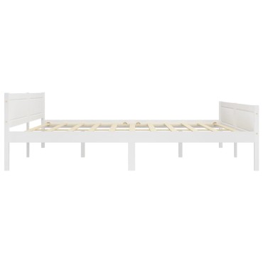 vidaXL Πλαίσιο Κρεβατιού Λευκό 200x200cm από Μασίφ Ξύλο Πεύκου 1 τεμ. - Διπλό