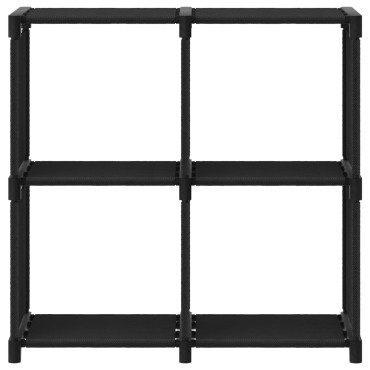 vidaXL Ραφιέρα με 4 Κύβους Μαύρη 69x30x72,5cm Υφασμάτινη 1 τεμ.