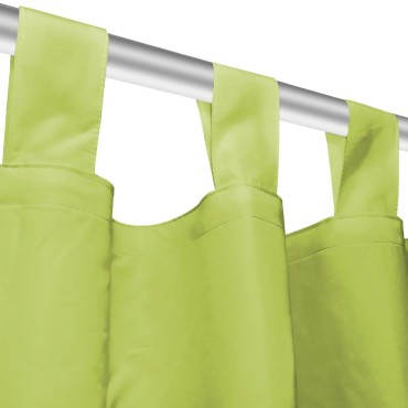 vidaXL Κουρτίνες με Θηλιές 2 τεμ. Πράσινες 140x225cm από Microsatin