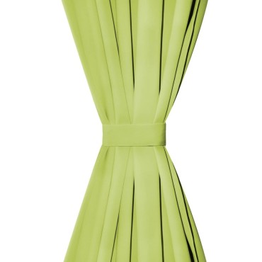 vidaXL Κουρτίνες με Θηλιές 2 τεμ. Πράσινες 140x225cm από Microsatin
