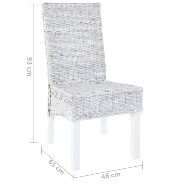 vidaXL Καρέκλες Τραπεζαρίας 4 τεμ. Αν. Καφέ από Ρατάν Kubu Ξύλο Μάνγκο 46x61x93cm