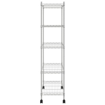 vidaXL Ραφιέρα 5 Επιπέδων με Τροχούς Χρωμέ 75x35x155 εκ. 250 κ.