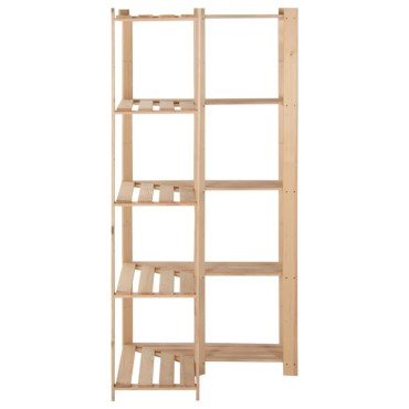 vidaXL Γωνιακή Ραφιέρα 5 Επιπέδων 82,5x82,5 x170 εκ. Μασίφ Ξύλο Πεύκου
