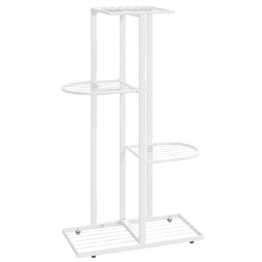 vidaXL Ανθοστήλη 4 Επιπέδων Λευκή 43 x 22 x 76 εκ. Μεταλλική