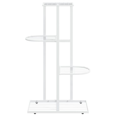vidaXL Ανθοστήλη 4 Επιπέδων Λευκή 43 x 22 x 76 εκ. Μεταλλική
