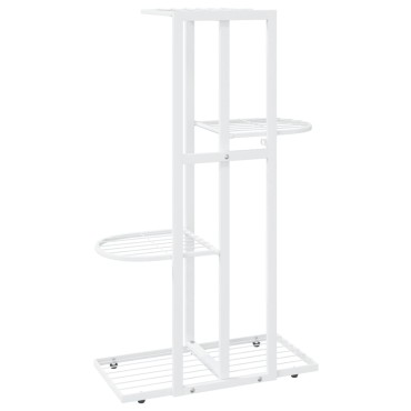 vidaXL Ανθοστήλη 4 Επιπέδων Λευκή 43 x 22 x 76 εκ. Μεταλλική