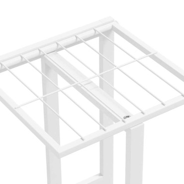 vidaXL Ανθοστήλη 4 Επιπέδων Λευκή 43 x 22 x 76 εκ. Μεταλλική