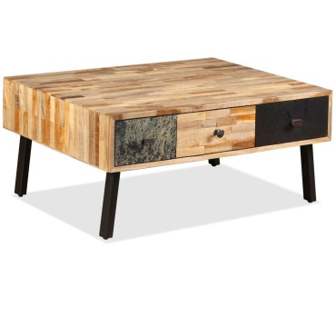 vidaXL Τραπεζάκι Σαλονιού 90x65x40cm Μασίφ Ανακυκλωμένο Ξύλο Teak 1 τεμ.