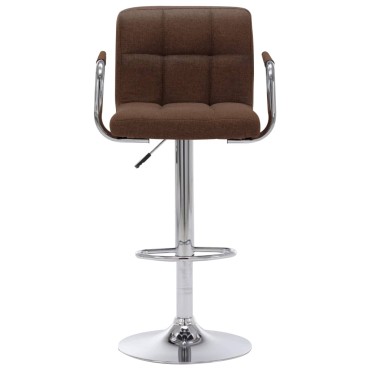 vidaXL Καρέκλα Μπαρ Καφέ Υφασμάτινη 53x52x(92-112)cm 1 τεμ.