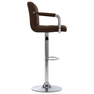 vidaXL Καρέκλα Μπαρ Καφέ Υφασμάτινη 53x52x(92-112)cm 1 τεμ.