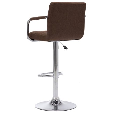 vidaXL Καρέκλα Μπαρ Καφέ Υφασμάτινη 53x52x(92-112)cm 1 τεμ.