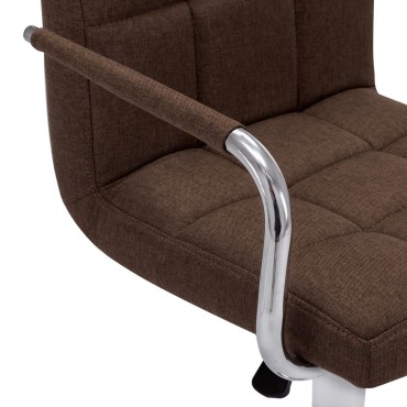 vidaXL Καρέκλα Μπαρ Καφέ Υφασμάτινη 53x52x(92-112)cm 1 τεμ.
