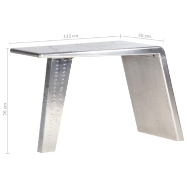 vidaXL Γραφείο Aviator Ασημί 112x50x76cm Μεταλλικό 1 τεμ.