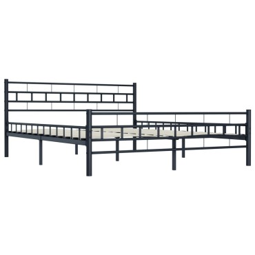 vidaXL Πλαίσιο Κρεβατιού Μαύρο 160x200cm Ατσάλινο 1 τεμ. - Διπλό