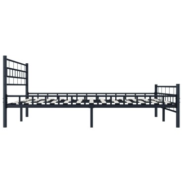 vidaXL Πλαίσιο Κρεβατιού Μαύρο 160x200cm Ατσάλινο 1 τεμ. - Διπλό