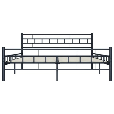 vidaXL Πλαίσιο Κρεβατιού Μαύρο 160x200cm Ατσάλινο 1 τεμ. - Διπλό
