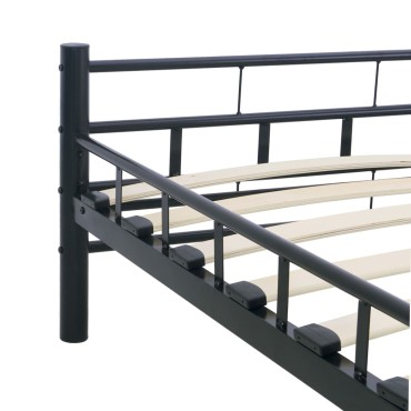 vidaXL Πλαίσιο Κρεβατιού Μαύρο 160x200cm Ατσάλινο 1 τεμ. - Διπλό