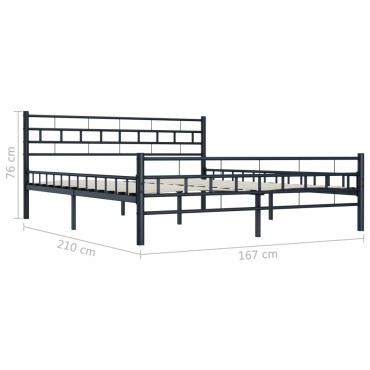 vidaXL Πλαίσιο Κρεβατιού Μαύρο 160x200cm Ατσάλινο 1 τεμ. - Διπλό