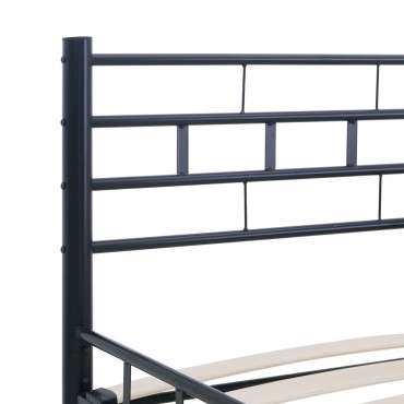 vidaXL Πλαίσιο Κρεβατιού Μαύρο 160x200cm Ατσάλινο 1 τεμ. - Διπλό