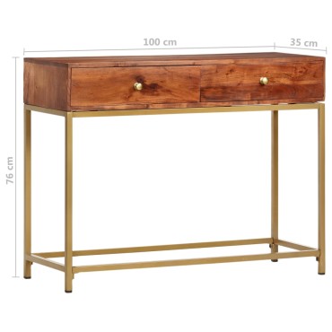 vidaXL Τραπέζι Κονσόλα 100x35x76cm από Μασίφ Ξύλο Ακακίας 1 τεμ.