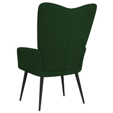 vidaXL Πολυθρόνα Relax Σκούρο Πράσινο Βελούδινη 61x70x96,5cm 1 τεμ.