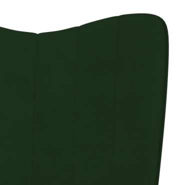 vidaXL Πολυθρόνα Relax Σκούρο Πράσινο Βελούδινη 61x70x96,5cm 1 τεμ.