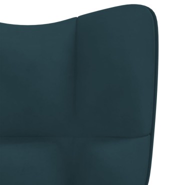 vidaXL Πολυθρόνα Relax Μπλε Βελούδινη 61,5x69x95,5cm 1 τεμ.