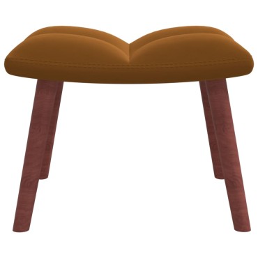 vidaXL Πολυθρόνα Relax Καφέ Βελούδινη με Σκαμπό 61,5x69x95,5cm 1 τεμ.