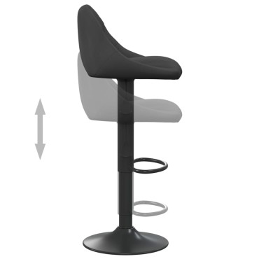 vidaXL Σκαμπό Μπαρ 2 τεμ. Μαύρα Βελούδινα 46x44x(82-103)cm