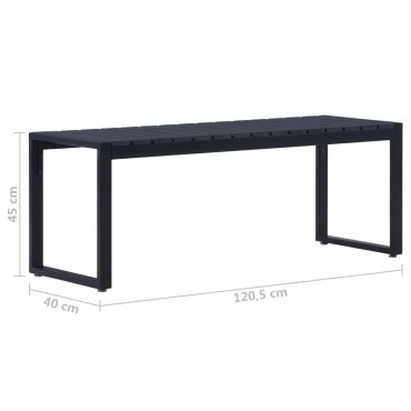 vidaXL Πάγκος Κήπου Μαύρος από Πολυστυρένιο 120,5x40x45cm