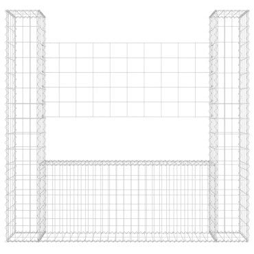 vidaXL Συρματοκιβώτιο σε U Σχήμα με 2 Στύλους 140x20x150cm Σιδερένιο
