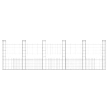 vidaXL Συρματοκιβώτιο σε U Σχήμα με 6 Στύλους 620x20x200cm Σιδερένιο