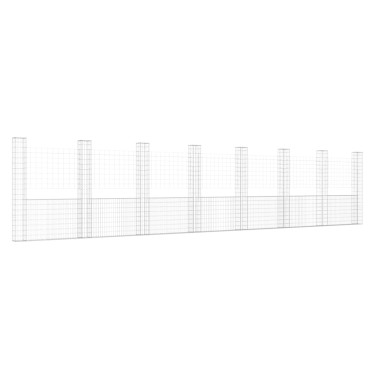 vidaXL Συρματοκιβώτιο σε U Σχήμα με 8 Στύλους 860x20x200cm Σιδερένιο