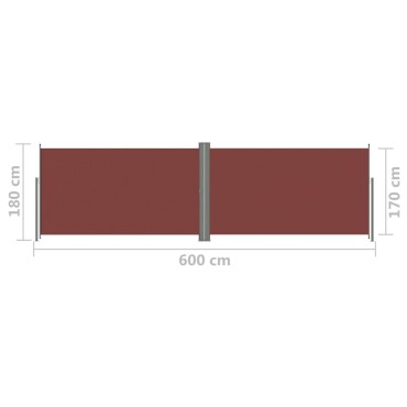 vidaXL Σκίαστρο Πλαϊνό Συρόμενο Καφέ 180 x 600 εκ.