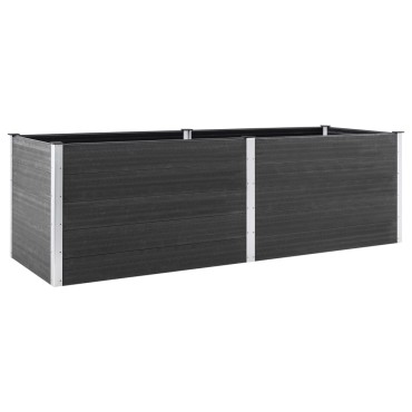 vidaXL Ζαρντινιέρα Υπερυψωμένη Γκρι 200 x 50 x 91 εκ. από WPC