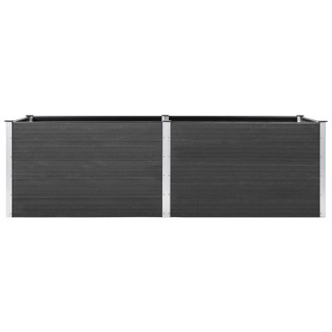 vidaXL Ζαρντινιέρα Υπερυψωμένη Γκρι 200 x 50 x 91 εκ. από WPC