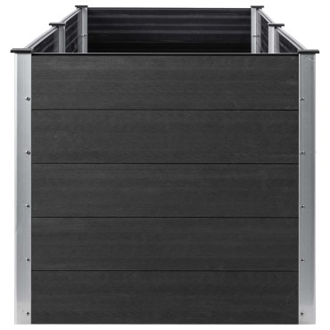 vidaXL Ζαρντινιέρα Υπερυψωμένη Γκρι 200 x 50 x 91 εκ. από WPC
