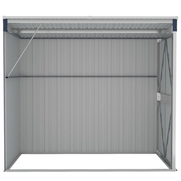 vidaXL Αποθήκη Κήπου Επιτοίχια Ανθρακί 118 x 194 x 178 εκ από Ατσάλι
